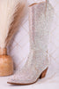 Pony Up Clear Rhinestone Wide Calve Boots - Whiskey Skies - CORKYS FOOTWEAR
