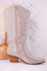 Pony Up Clear Rhinestone Wide Calve Boots - Whiskey Skies - CORKYS FOOTWEAR