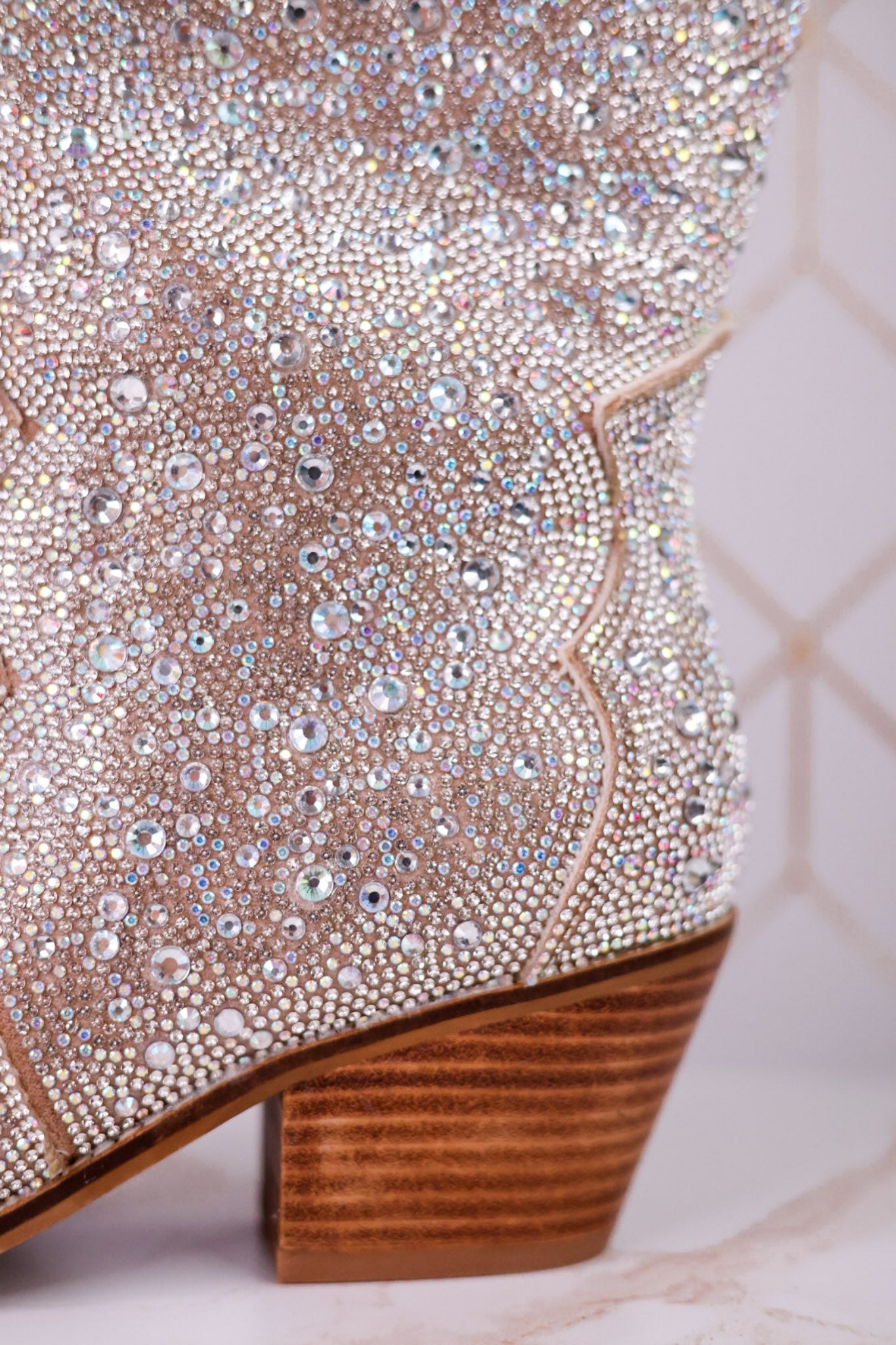 Pony Up Clear Rhinestone Wide Calve Boots - Whiskey Skies - CORKYS FOOTWEAR