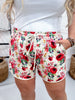 Porcelain Petals Drawstring Waist Shorts - Whiskey Skies - STERLING KREEK