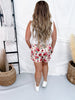 Porcelain Petals Drawstring Waist Shorts - Whiskey Skies - STERLING KREEK