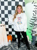 Pretty Girly Ghost White Crew Neck Sweatshirt - Whiskey Skies - JOCO INK GRAPHIC APPAREL