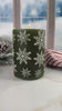 Pine Green Snowflake LED Water Fountain Candle