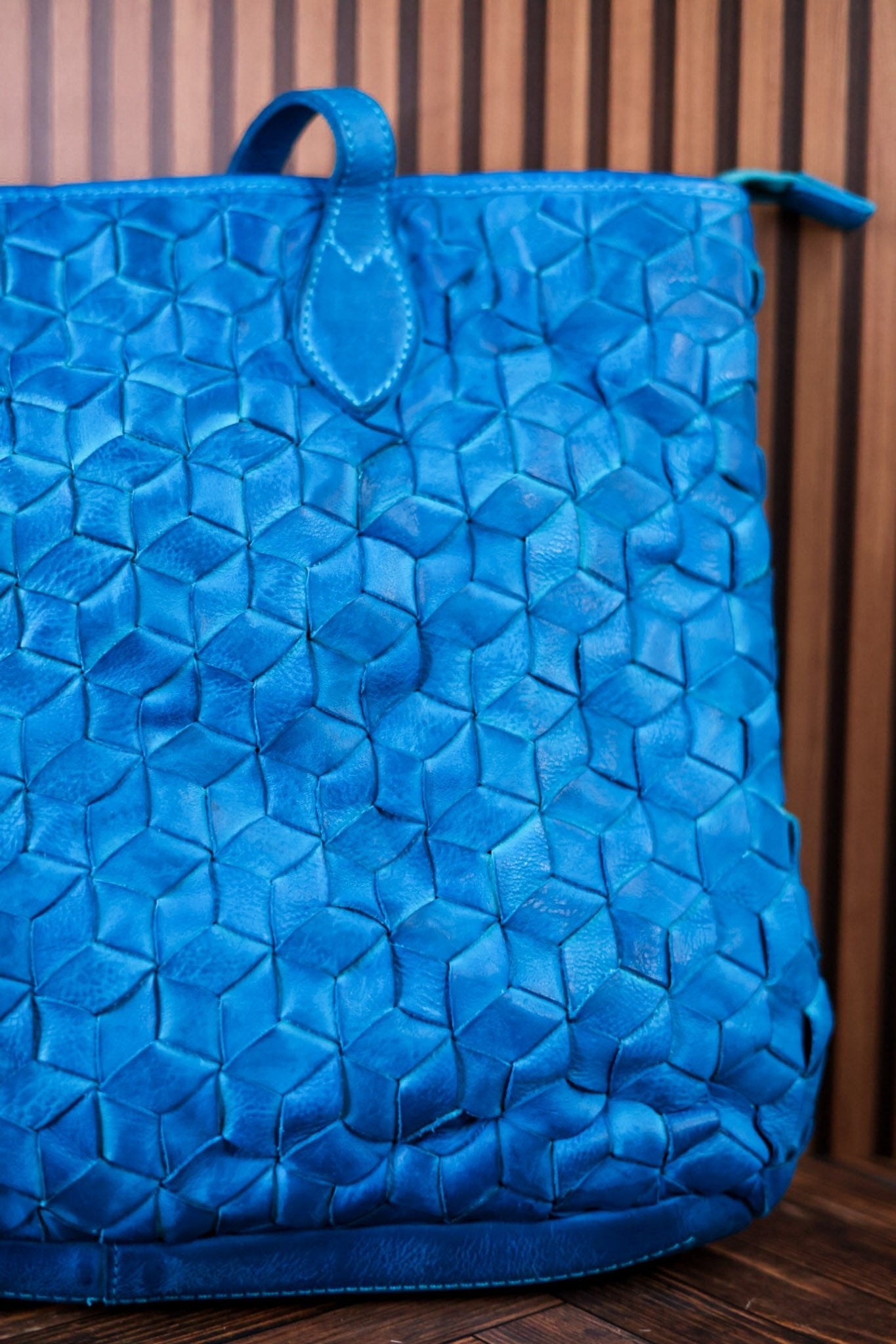 Prism Market Tote In Aqua Blue - Whiskey Skies - MYRA BAGS