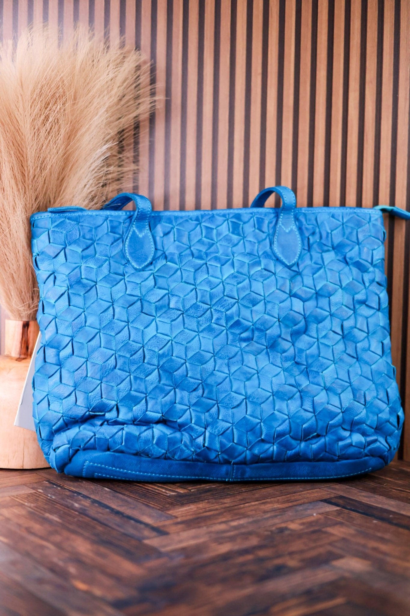 Prism Market Tote In Aqua Blue - Whiskey Skies - MYRA BAGS