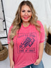 Proceed With Caution Red Acid Washed Graphic T-Shirt - Whiskey Skies - Southern Bliss Company