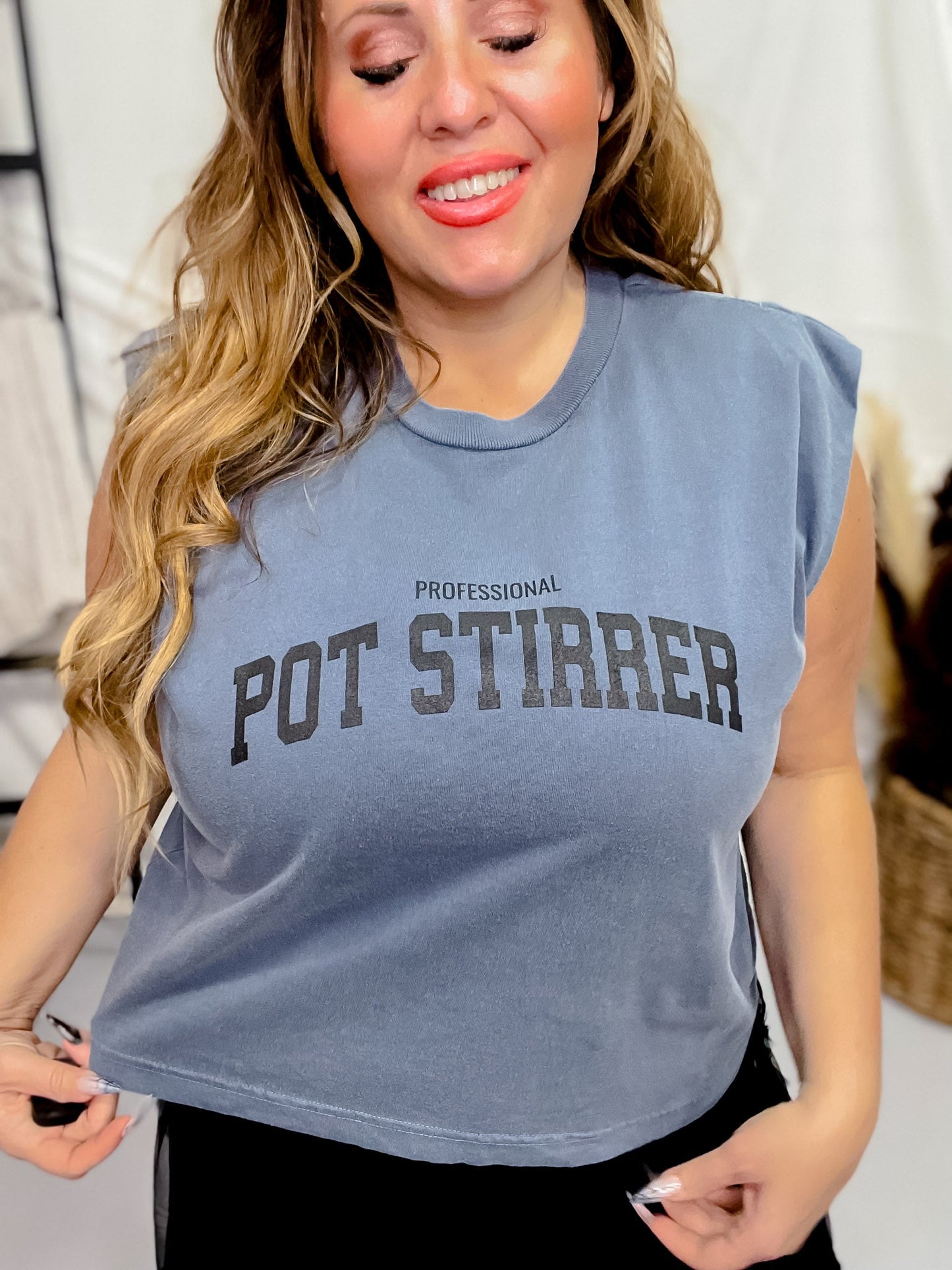 Professional Pot Stirrer Graphic Muscle Tee - Whiskey Skies - SOUTHERN BLISS COMPANY