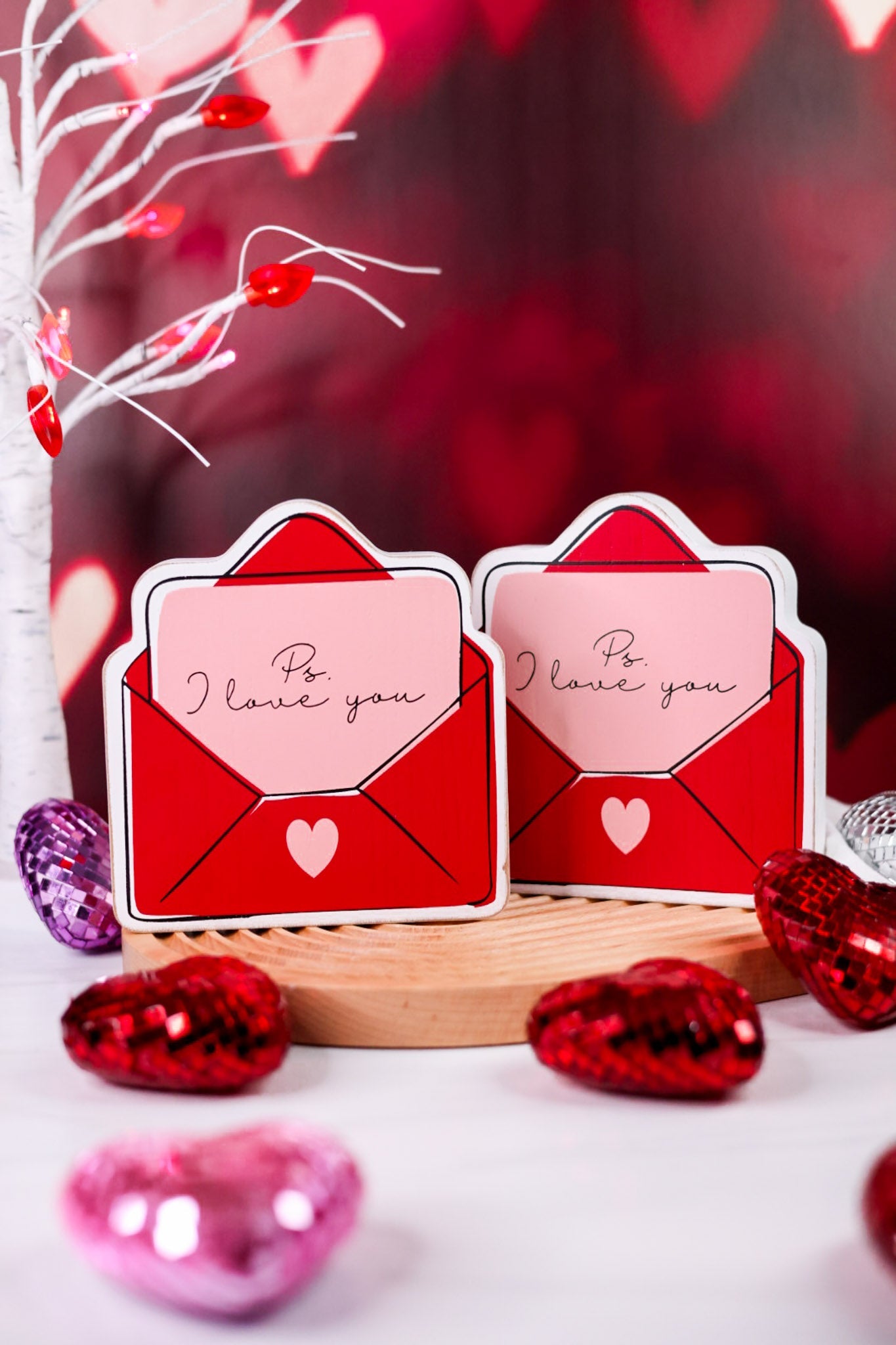 PS I Love You Reversible Wooden Sitter - Whiskey Skies - DEVANIE AT HOME