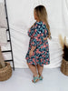 Puff Sleeve Floral Dress - Whiskey Skies - UMGEE