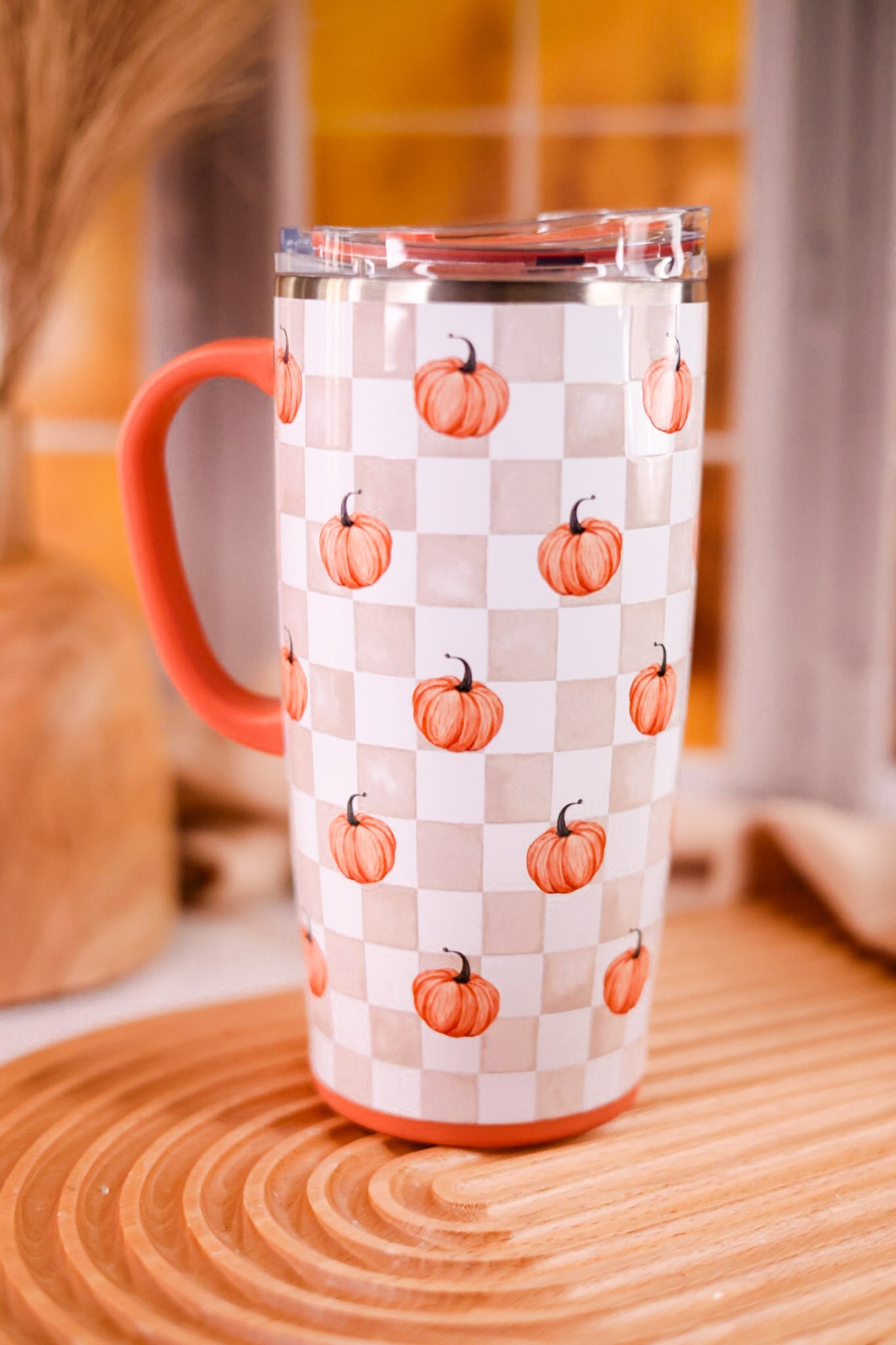 Pumpkin Check 22oz Travel Mug - Whiskey Skies - SWIG LIFE