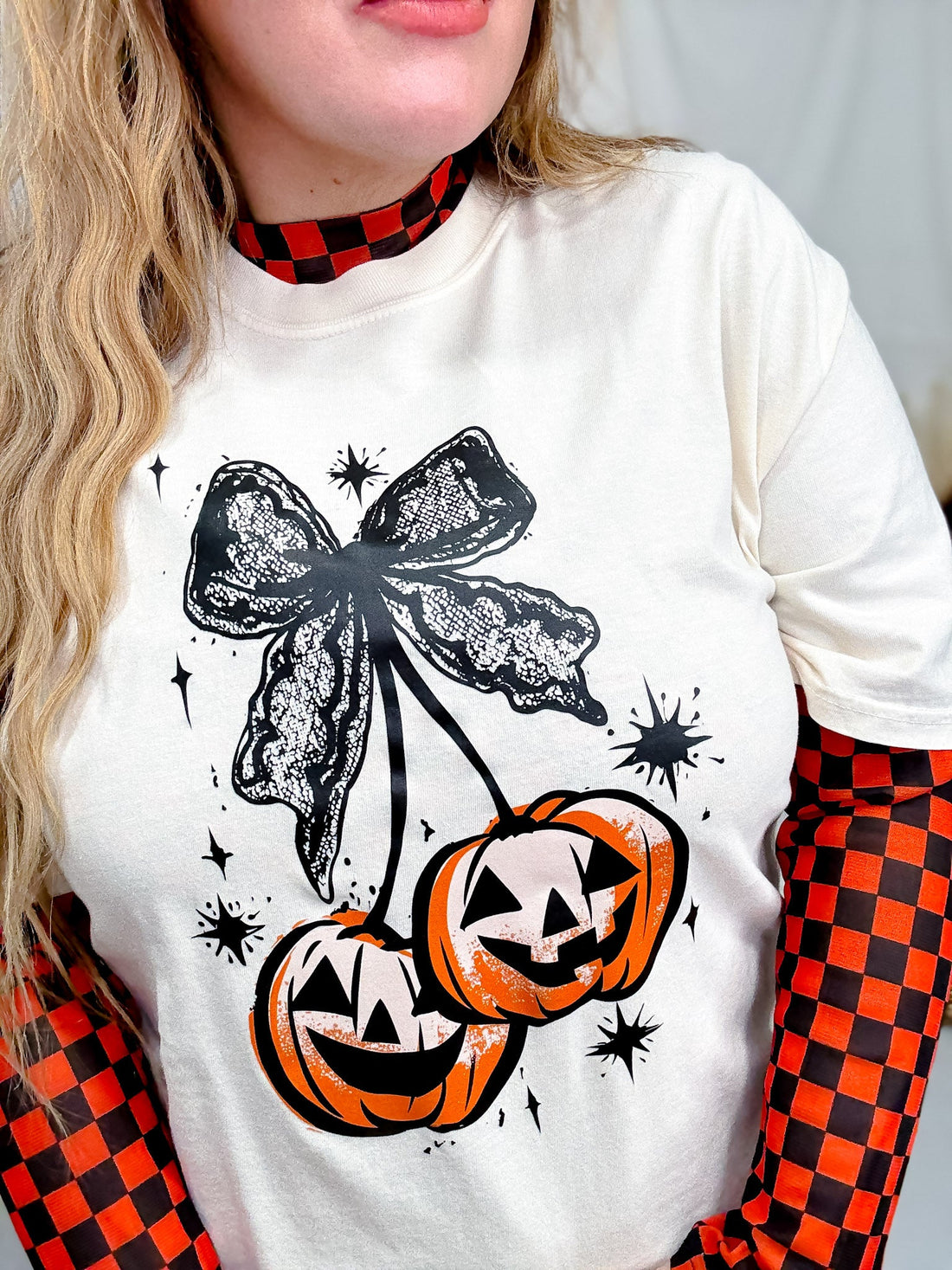 Pumpkin Cherries Short Sleeve Graphic Tee - Whiskey Skies - JOCO INK GRAPHIC APPAREL
