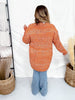 Pumpkin Orange Cardigan With Rainbow Confetti Dots - Whiskey Skies - MICHELLE MAE