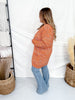 Pumpkin Orange Cardigan With Rainbow Confetti Dots - Whiskey Skies - MICHELLE MAE