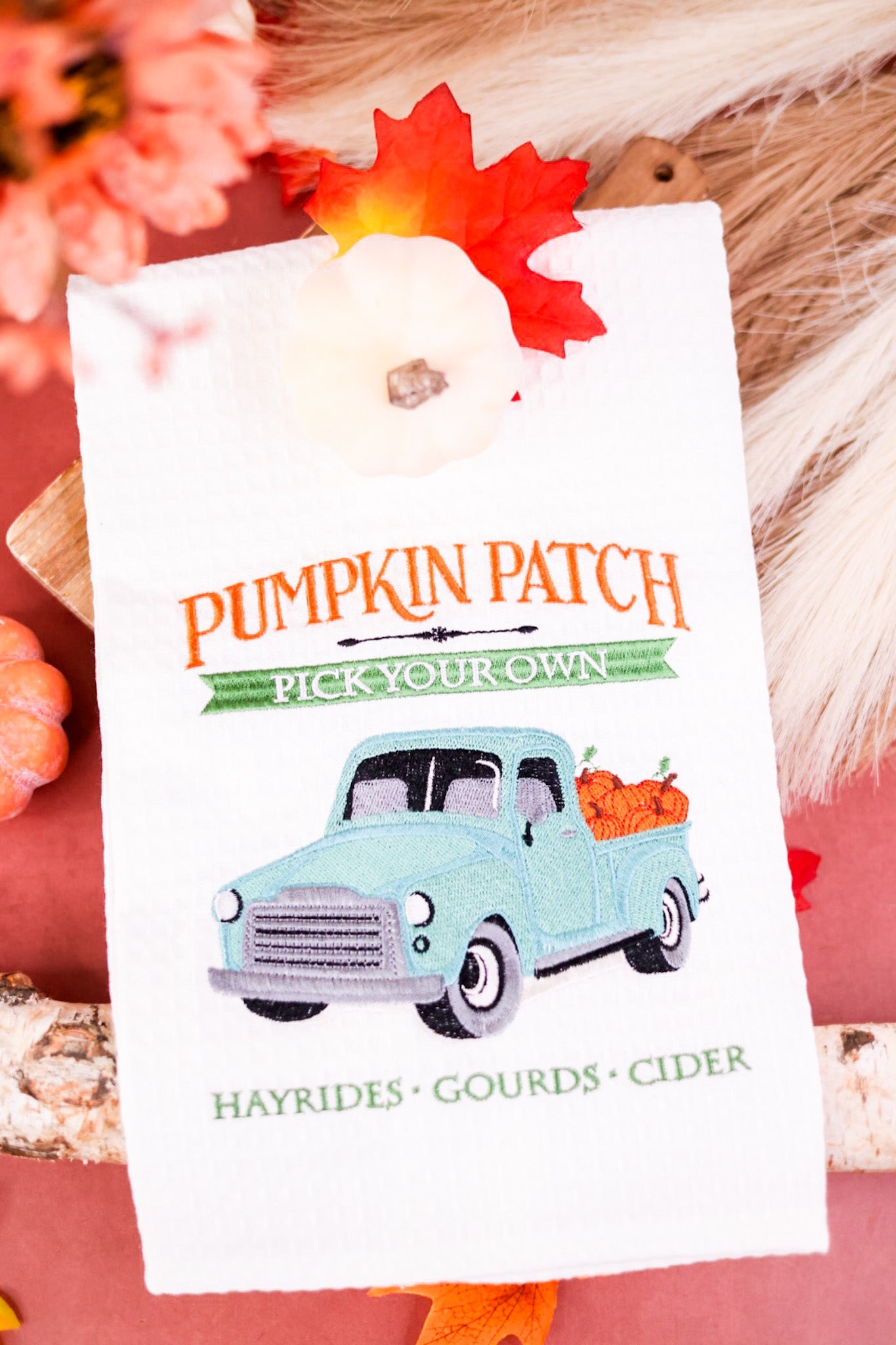 Pumpkin Patch Truck Kitchen Decorative Towel - Whiskey Skies - C & F ENTERPRISES