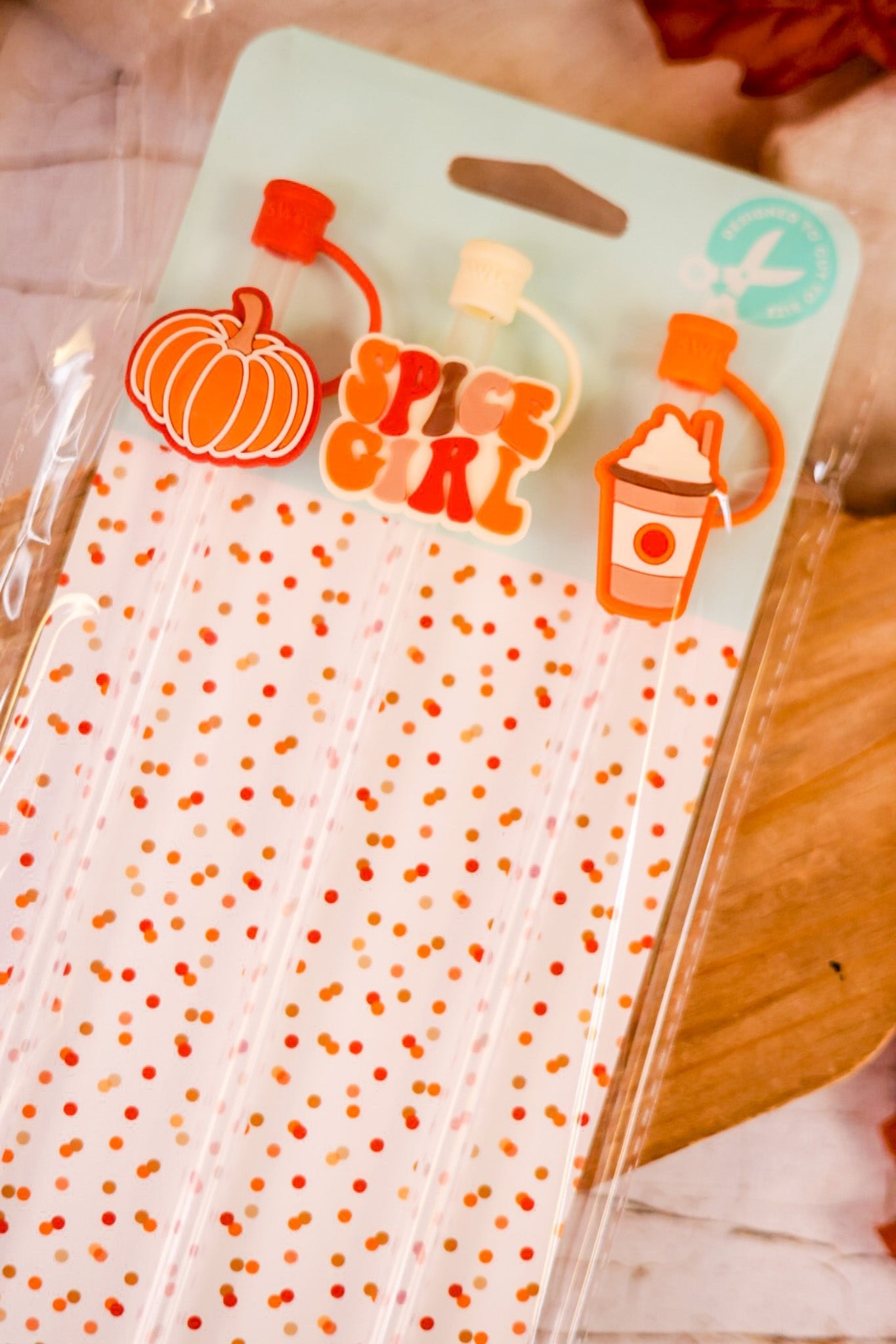 Pumpkin Spice Girl Straw Topper Set - Whiskey Skies - SWIG LIFE