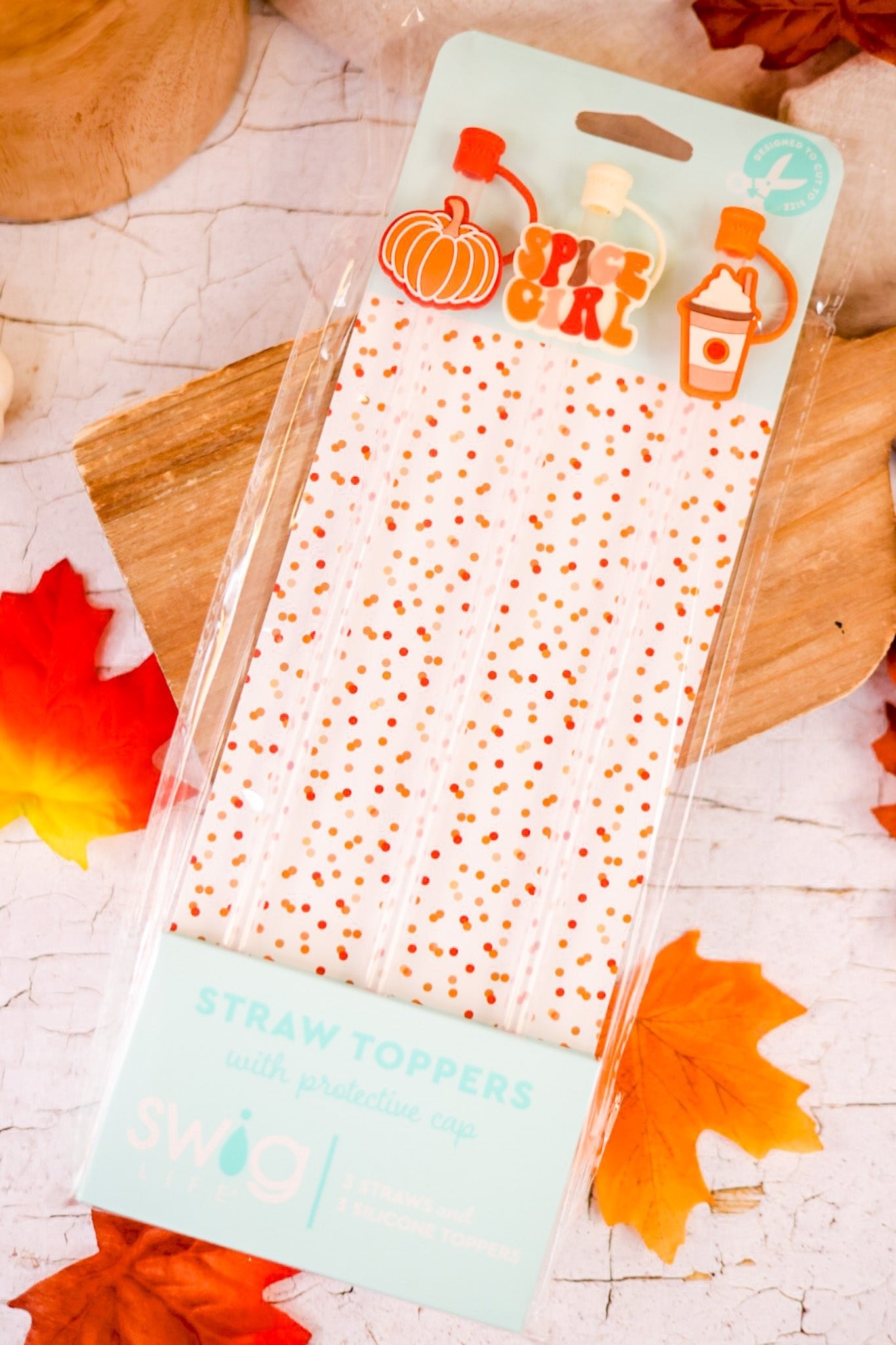 Pumpkin Spice Girl Straw Topper Set - Whiskey Skies - SWIG LIFE