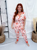 Pumpkin Spice Latte Short Sleeve Top & Joggers Loungewear Set - Whiskey Skies - SHIRLEY & STONE