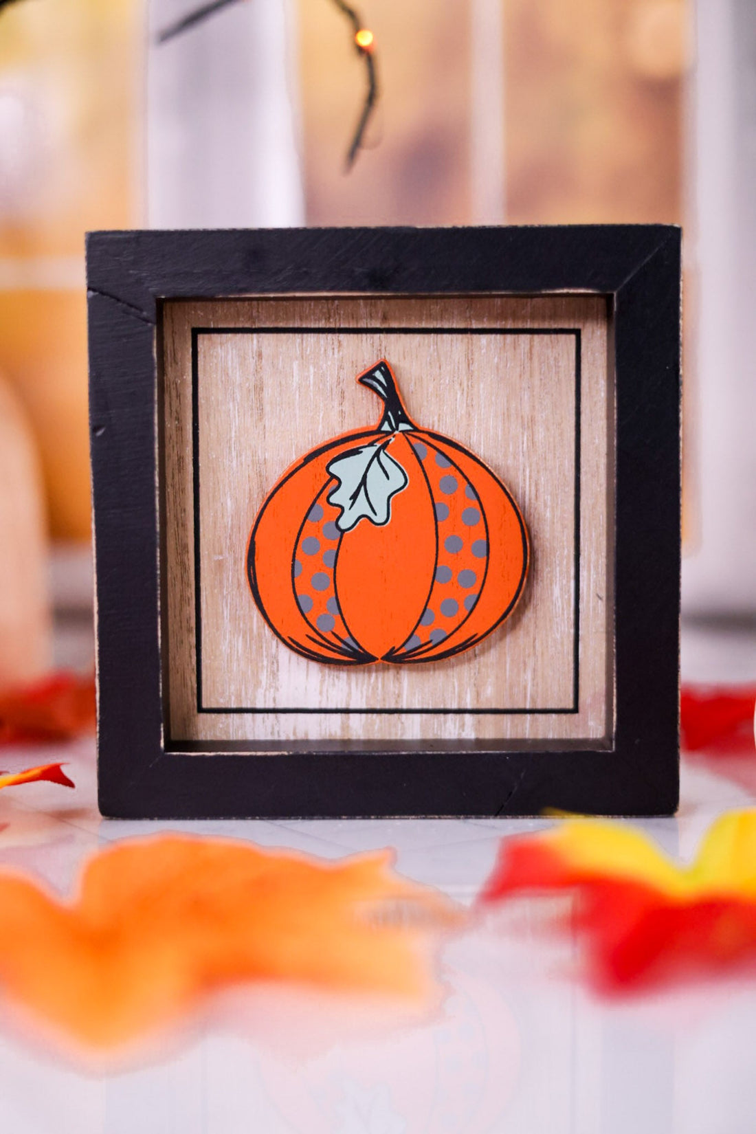 "Pumpkin/Hello" Reversible Wood Framed Sign - Whiskey Skies - ADAMS & CO