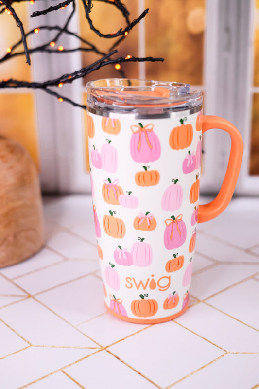 Pumpkins & Bows 22oz Travel Mug - Whiskey Skies - SWIG LIFE