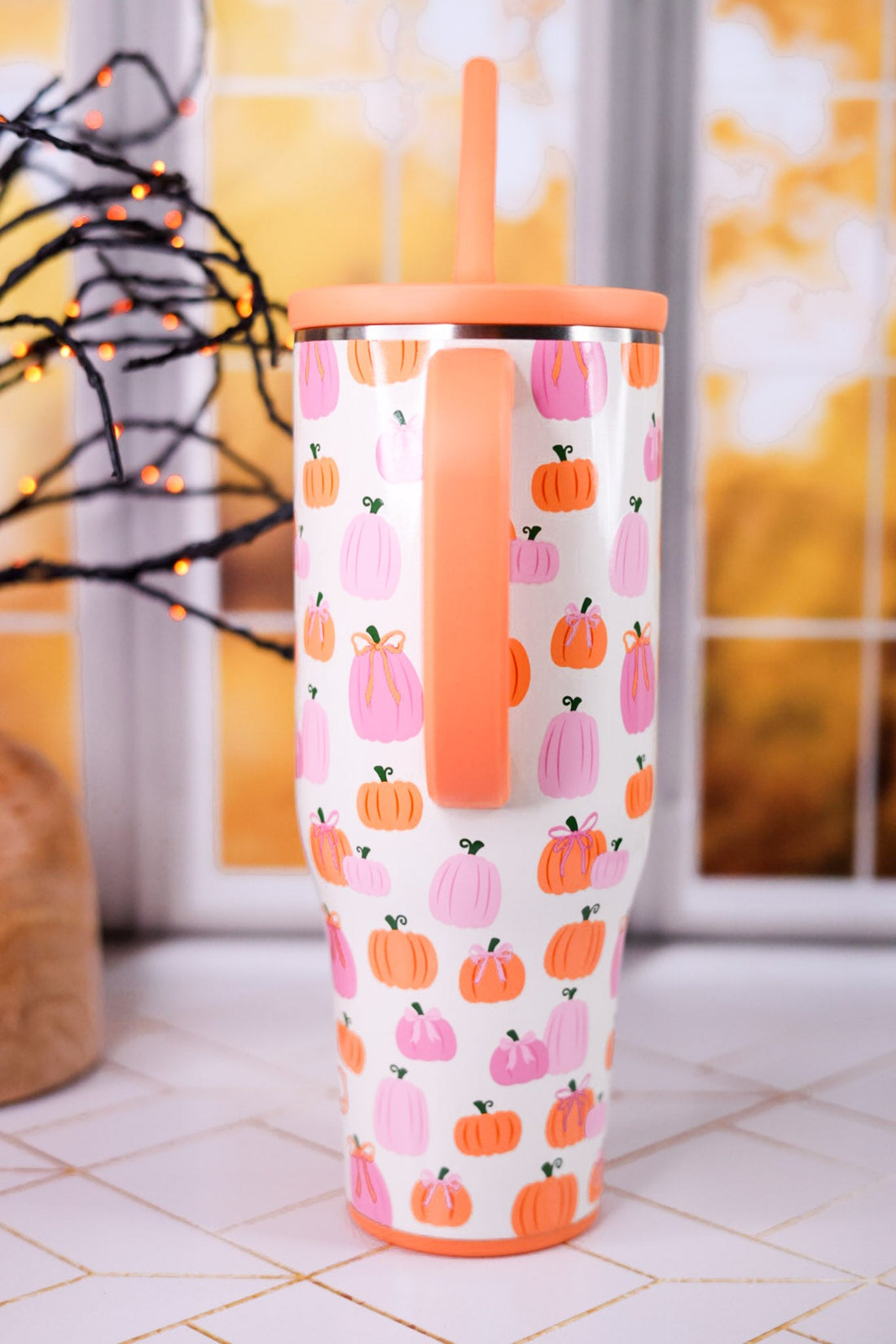 Pumpkins & Bows 40oz Mega Mug - Whiskey Skies - SWIG LIFE