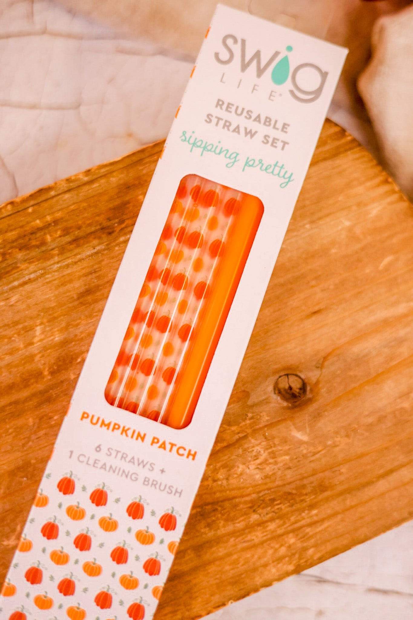 Pumpkins & Orange Reusable Straw Set - Whiskey Skies - SWIG LIFE