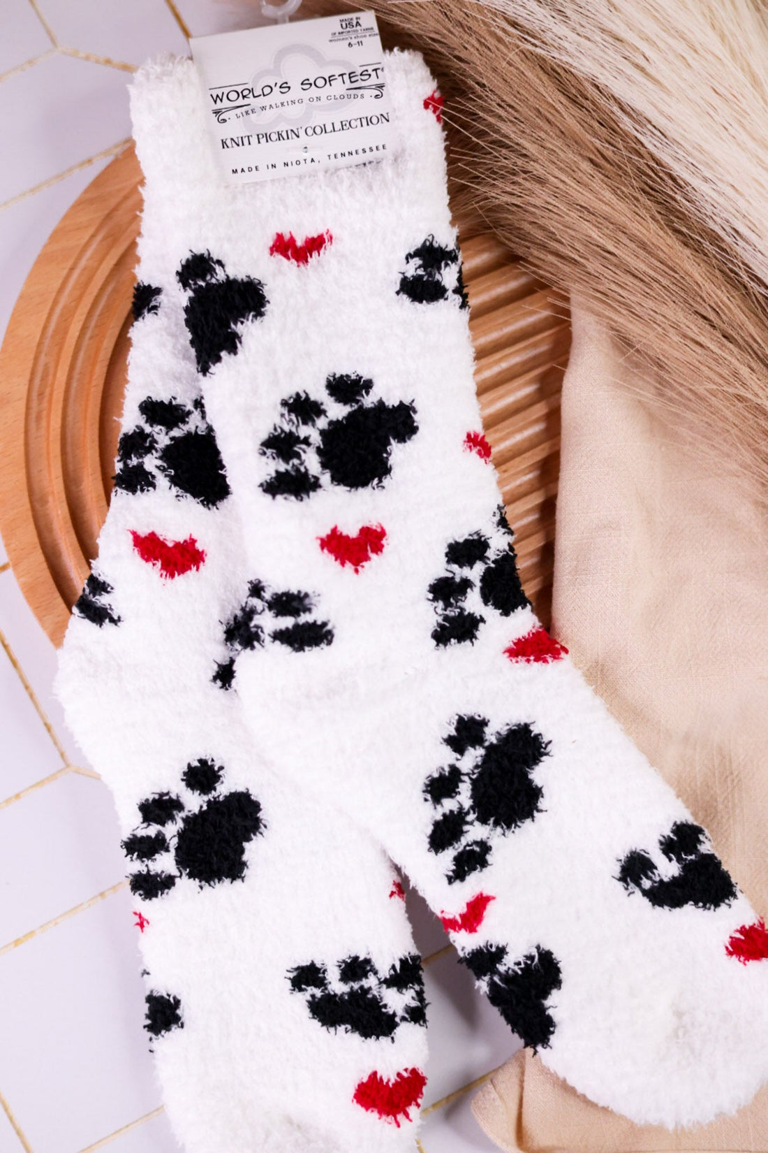 Puppy Love Women's Crew Socks - Whiskey Skies - CRESCENT SOCK COMPANY