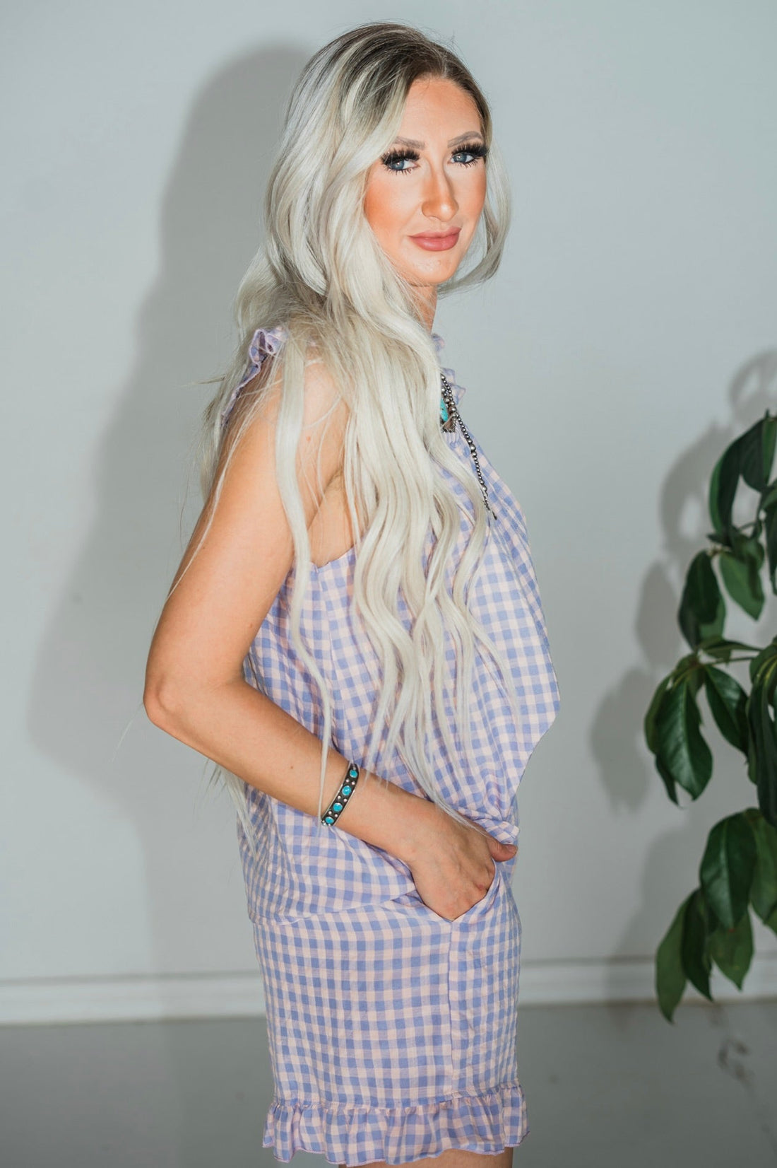 Purple and Pink Gingham Set - Whiskey Skies - SOUTHERN GRACE