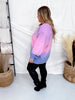 Purple, Pink, & Blue Cotton Candy Dip Dyed Corded Crew Sweatshirt - Whiskey Skies - MOON RYDER