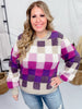 Purple Plaid Checker Sweater - Whiskey Skies - DAVI & DANI