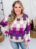 Purple Plaid Checker Sweater - Whiskey Skies - DAVI & DANI