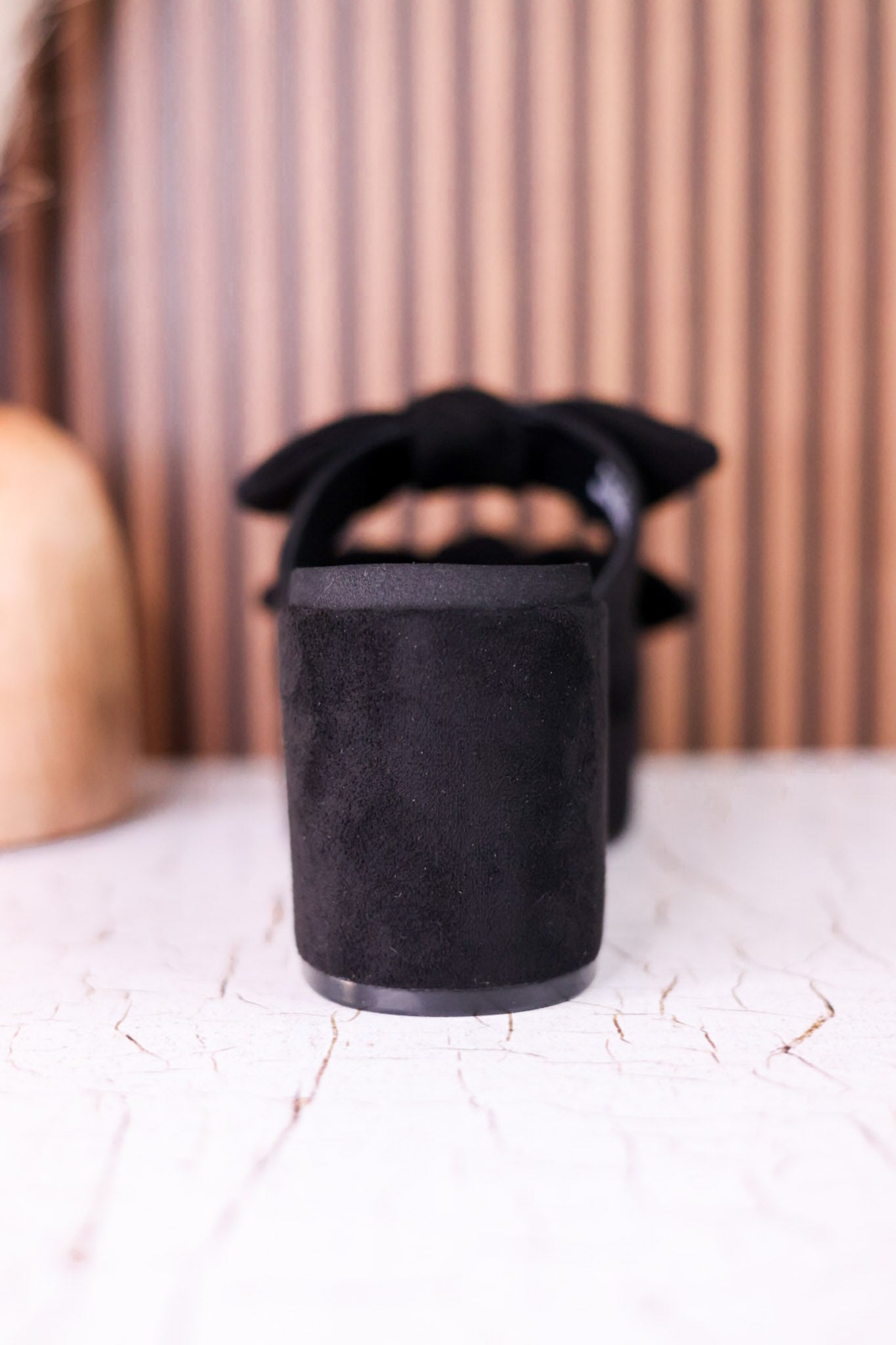 Put A Bow On It Black Faux Suede Platform Heels - Whiskey Skies - CORKYS FOOTWEAR