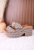Put A Bow On It Black & Tan Houndstooth Platform Heels - Whiskey Skies - CORKYS FOOTWEAR