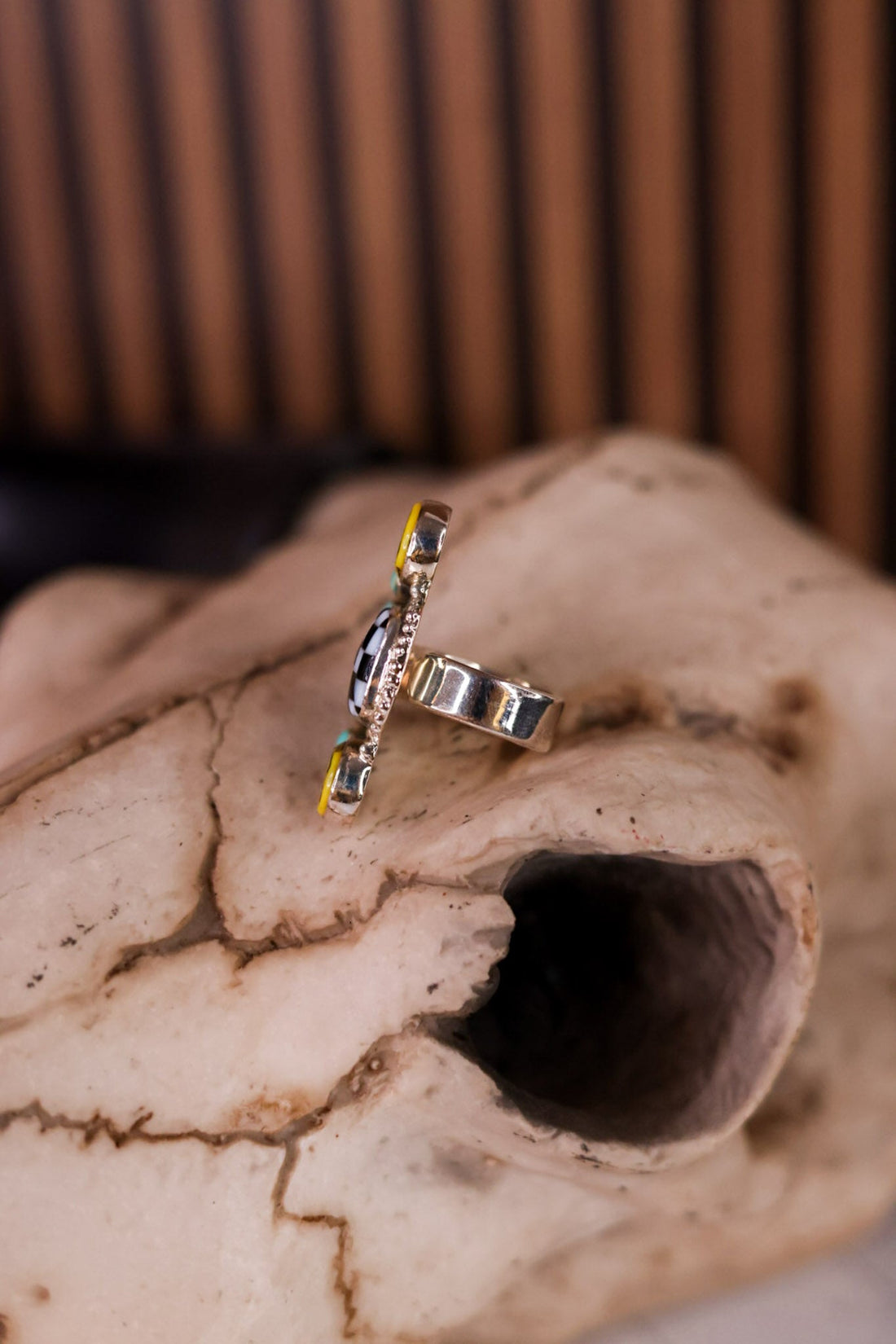 Put A Smile On Cluster Sterling Silver Stone Ring - Whiskey Skies - KRUSH KANDY