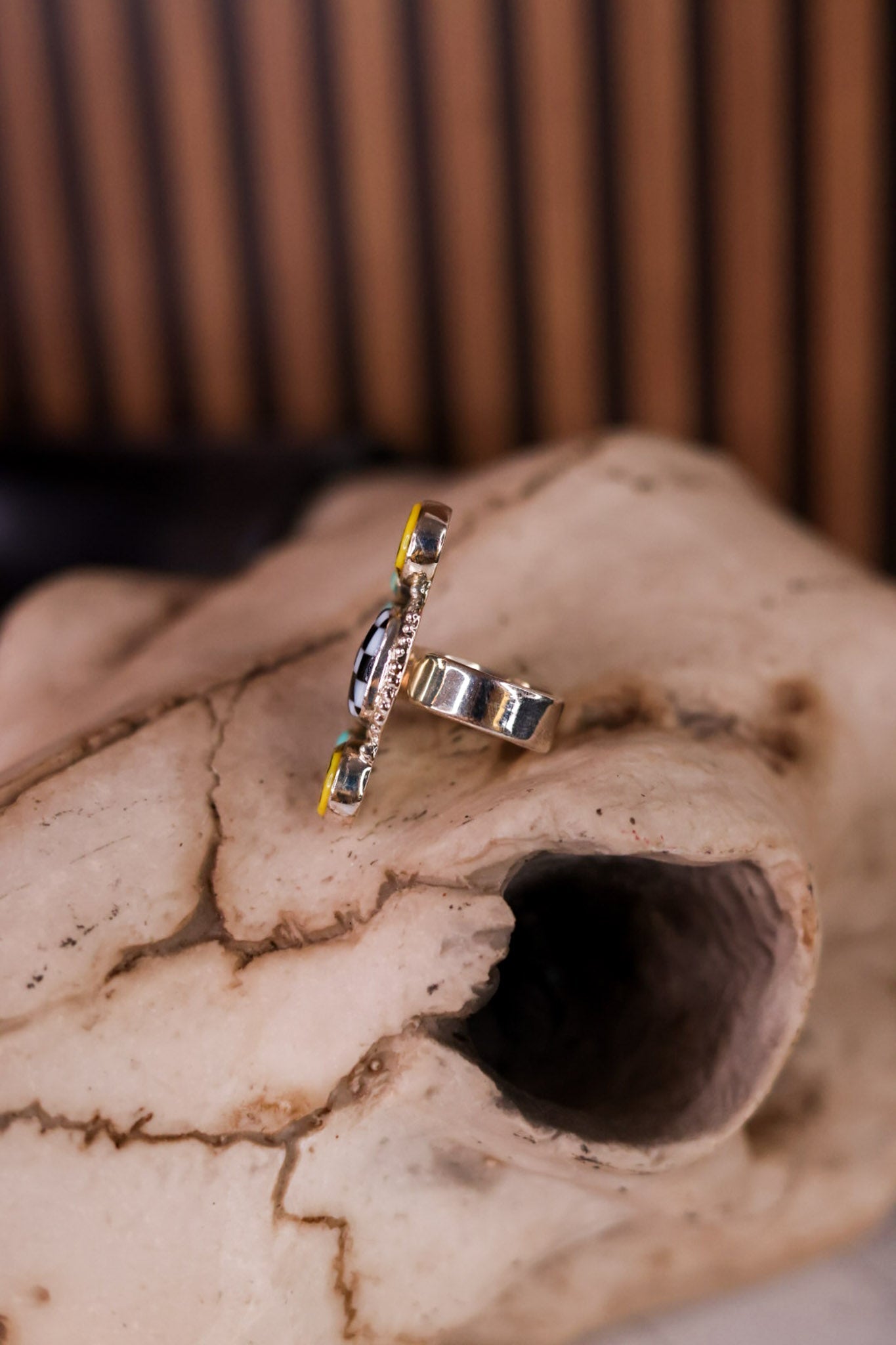 Put A Smile On Cluster Sterling Silver Stone Ring - Whiskey Skies - KRUSH KANDY