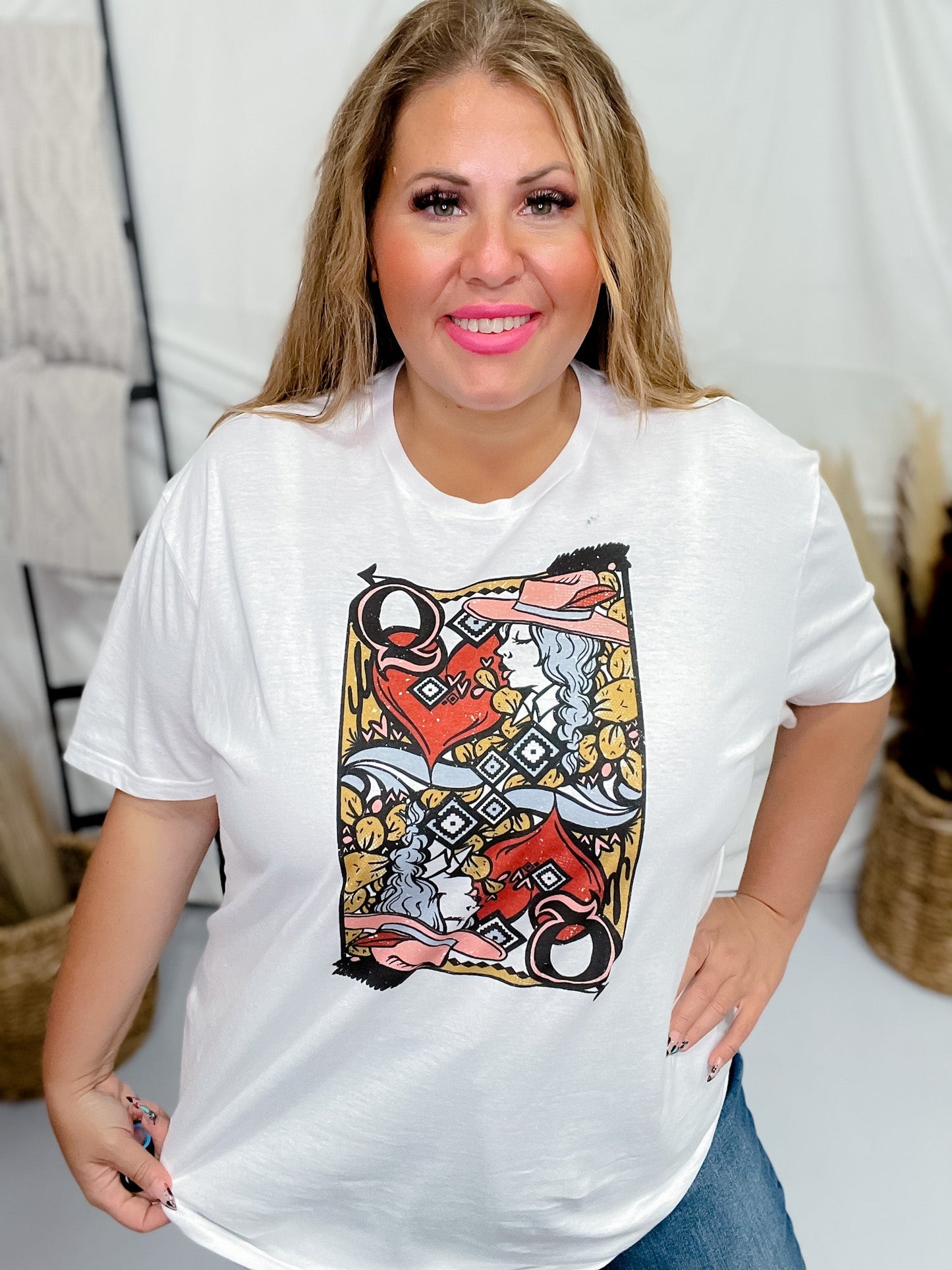 Queen Of Hearts Graphic Tee - Whiskey Skies - THE LATTIMORE CLAIM