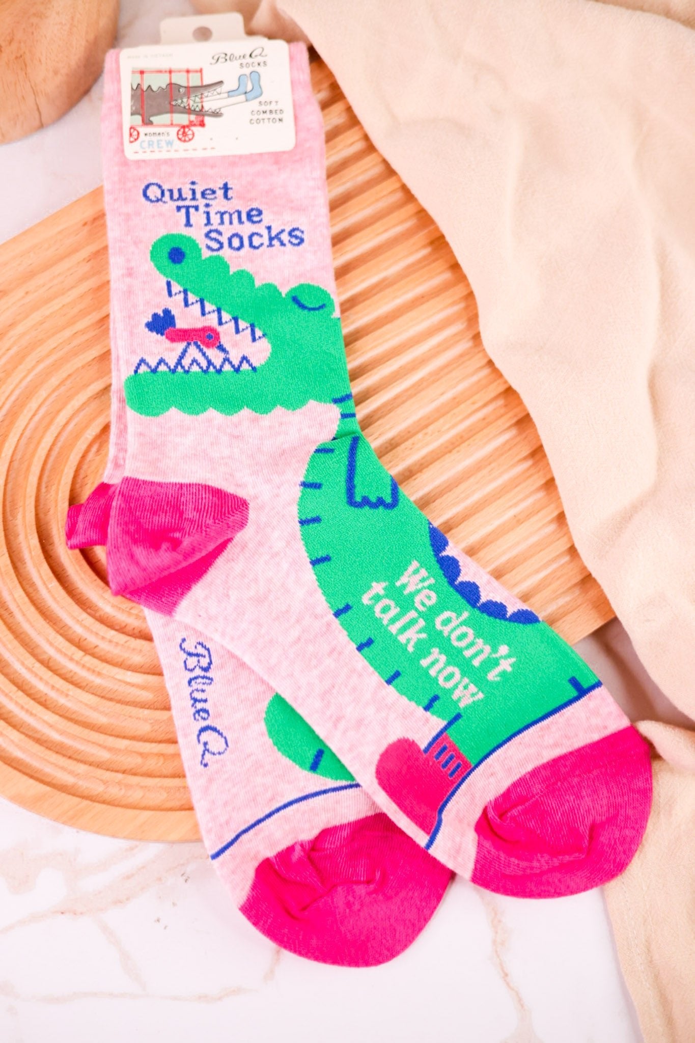 Quiet Time Crew Socks - Whiskey Skies - BLUE Q