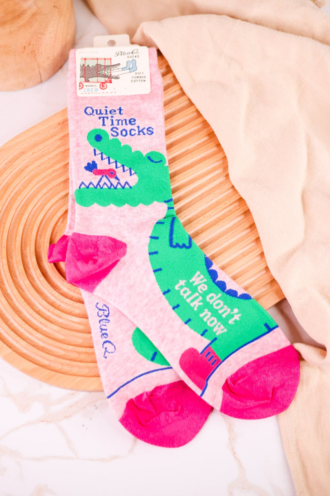 Quiet Time Crew Socks - Whiskey Skies - BLUE Q