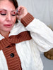 Quilted Puff Jacket With Cable Knit Front - Whiskey Skies - SEW IN LOVE