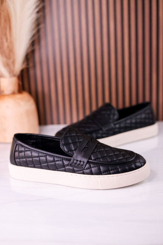 Quilty As Charged Black Loafers - Whiskey Skies - CORKYS FOOTWEAR