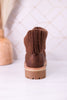 Quiver Brown Ankle Booties With Sweater Cuff - Whiskey Skies - CORKYS FOOTWEAR