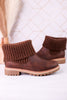 Quiver Brown Ankle Booties With Sweater Cuff - Whiskey Skies - CORKYS FOOTWEAR