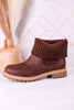 Quiver Brown Ankle Booties With Sweater Cuff - Whiskey Skies - CORKYS FOOTWEAR