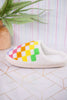 Rainbow Checker Slippers - Whiskey Skies - LIVING ROYAL