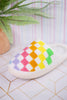 Rainbow Checker Slippers - Whiskey Skies - LIVING ROYAL