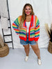Rainbow Colorblock Cardigan - Whiskey Skies - DAVI & DANI
