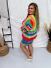 Rainbow Colorblock Cardigan - Whiskey Skies - DAVI & DANI