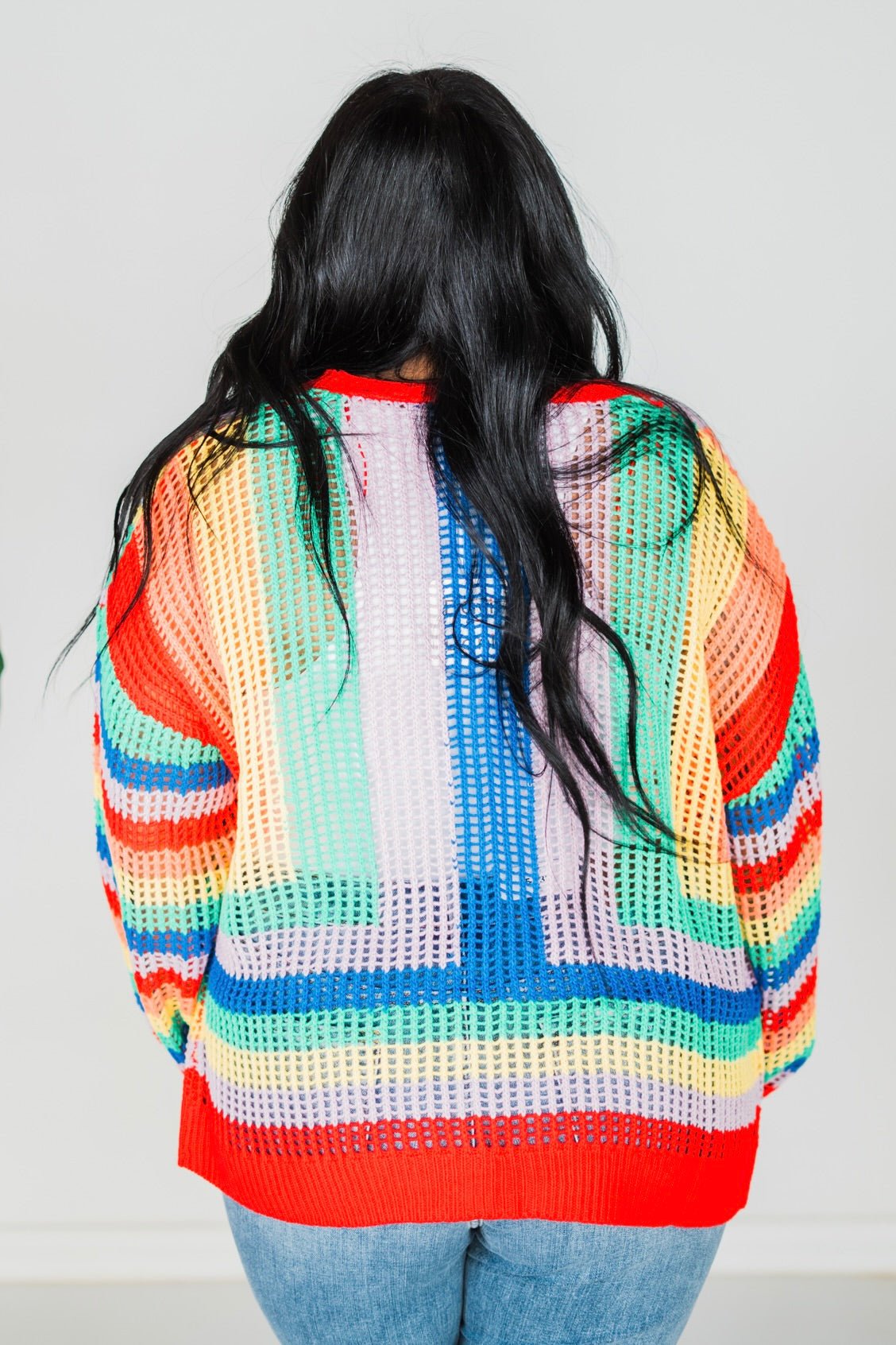 Rainbow Colorblock Cardigan - Whiskey Skies - DAVI & DANI