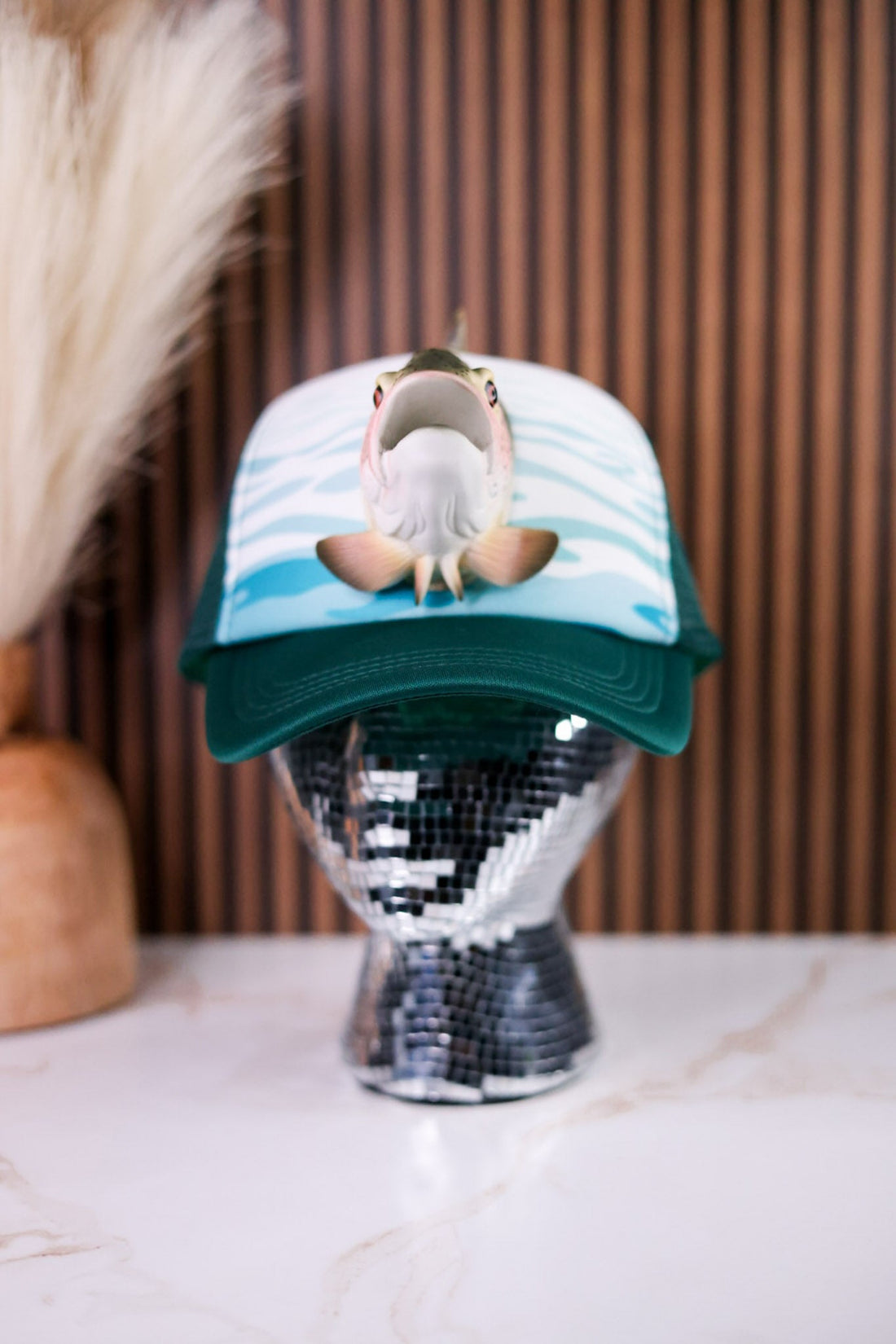 Rainbow Trout 3D Pop Trucker Hat - Whiskey Skies - JY DESIGNS
