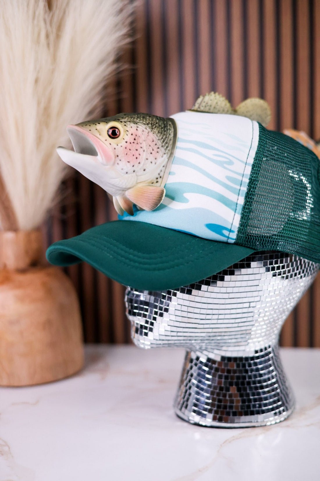 Rainbow Trout 3D Pop Trucker Hat - Whiskey Skies - JY DESIGNS