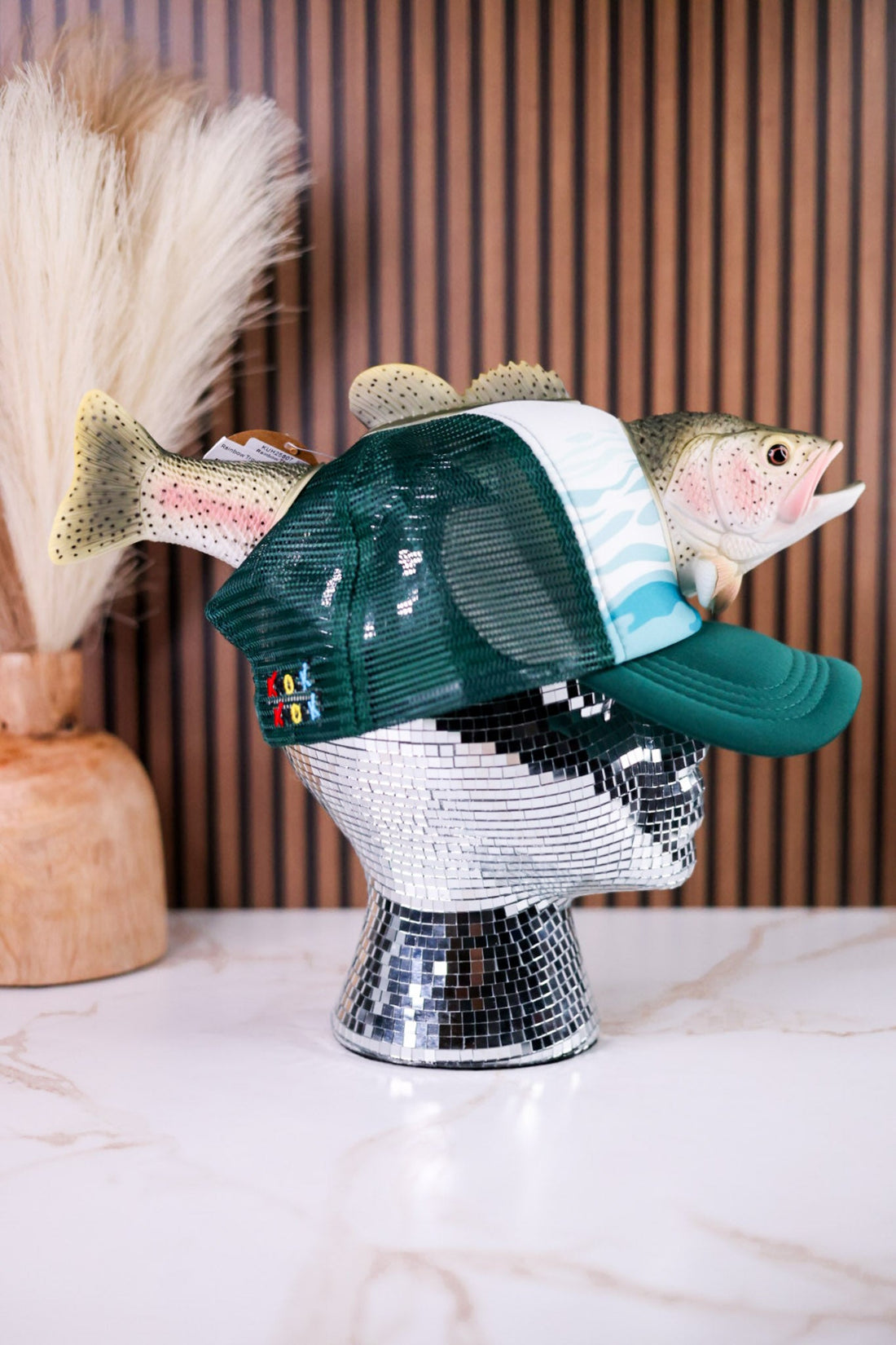 Rainbow Trout 3D Pop Trucker Hat - Whiskey Skies - JY DESIGNS